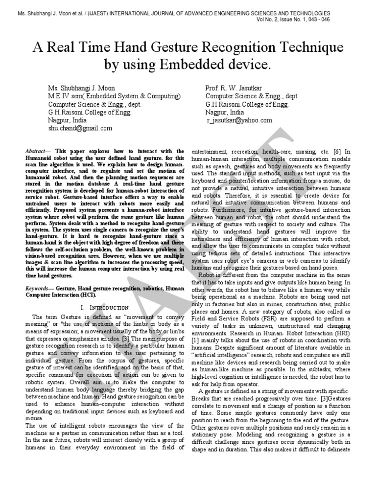 Real-Time Hand Gesture Recognition System | PDF | Computer Vision ...