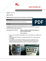 Nota Tecnica 48 Toyota Sistema de Climaticacion Falla