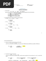 Exercise No. 1: Chemical Equilibrium