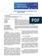 Rail Training Conference - Rail Training Through Driving Simulators. Integration of The Human Factor