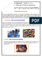 Matter & Materials - Term 2: Worksheet 4 - Methods of Physical Separation