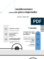 Consideraciones Basicas Para Emprendimiento