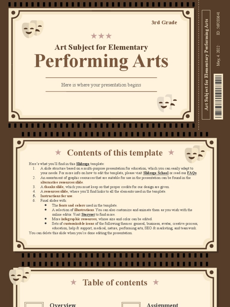 Art Subject For Elementary - 3rd Grade - Performing Arts by Slidesgo ...