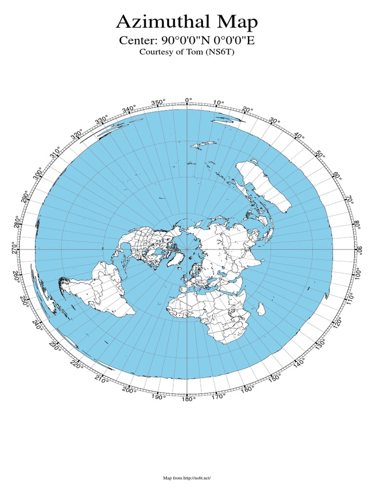 Azimuthal Map: Center: 90°0'0