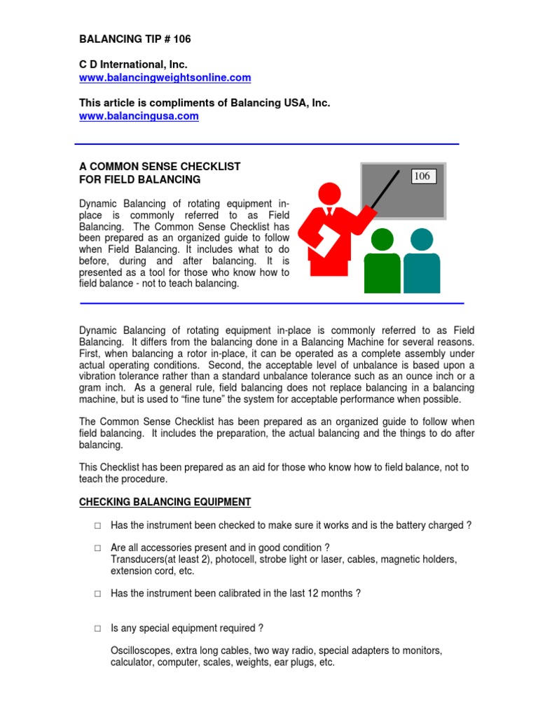 6 Baltip6 Check List Pdf Equipment