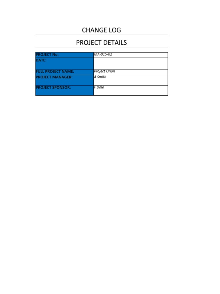 Change Log Template | PDF | Menu | Computing