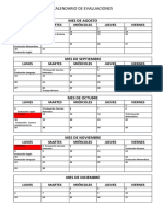 Calendario de Evaluaciones 2021