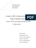 A Study On ESL Writing Anxiety Among Chinese English Majors