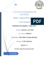 Instituto Tecnológico de Tehuacán: Materia: Abastecimiento de Agua "Cuadro Sinóptico"