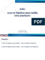 Aula - Teste de Hipotese para Media