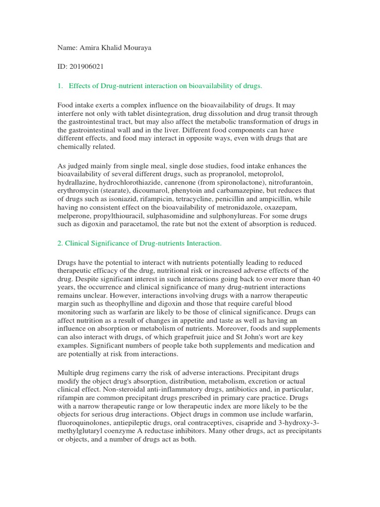 Drug Nutrient Interaction PDF Dietary Supplements Magnesium