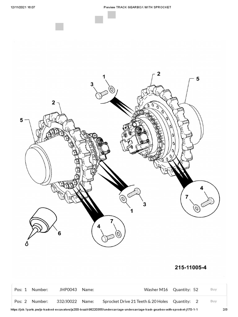Track Gearbox and Sprocket Parts List | PDF | Computers | Technology ...
