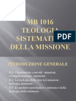 MB 1016 Teologia sistematica della missione Introduzione