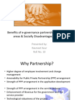 Benefits of E-Governance Partnership: Backward Areas & Socially Disadvantaged Groups