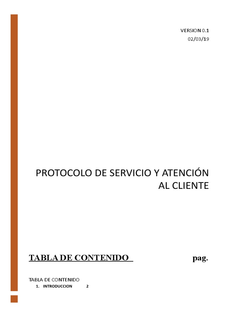 Protocolo de Atención al Cliente | PDF | Calidad (comercial) | Servicio ...