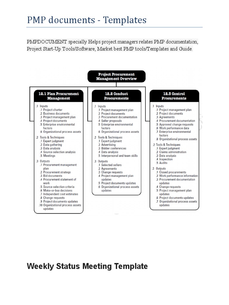PMP Document Templates and Tools | PDF