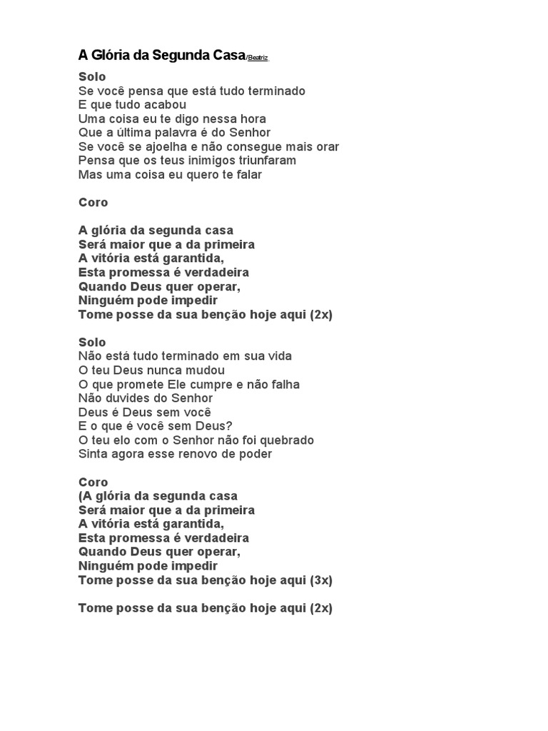 A Glória da Segunda Casa | PDF
