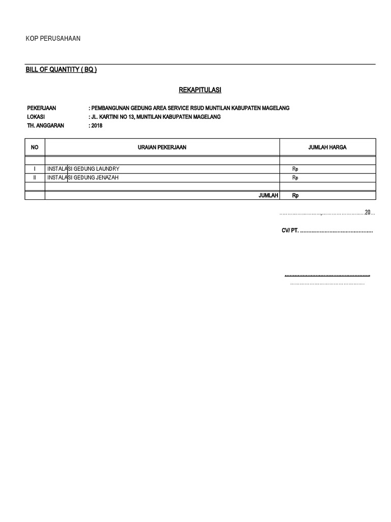 BQ Area Service | PDF