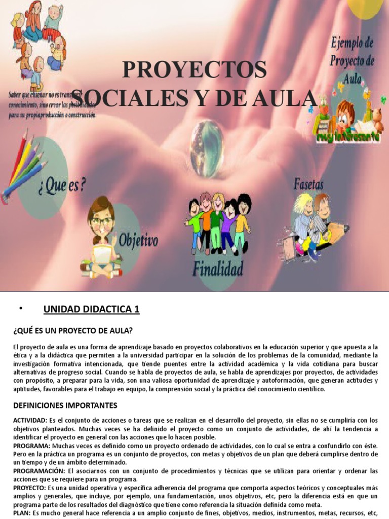 Proyectos de Aula y Sociales: Guía Práctica | PDF | Planificación | Agua