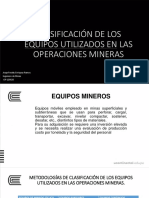  Clasificación de equipos mineros