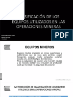 Clasificación de Equipos Mineros