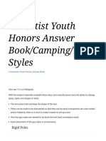 Adventist Youth Honors Answer Book/Camping/Tent/Styles