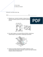 Resistência dos Materiais - Lista 3 Flexão