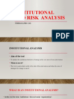 Institutional and Risk Analysis: Fisseha M. (Phd. Can)