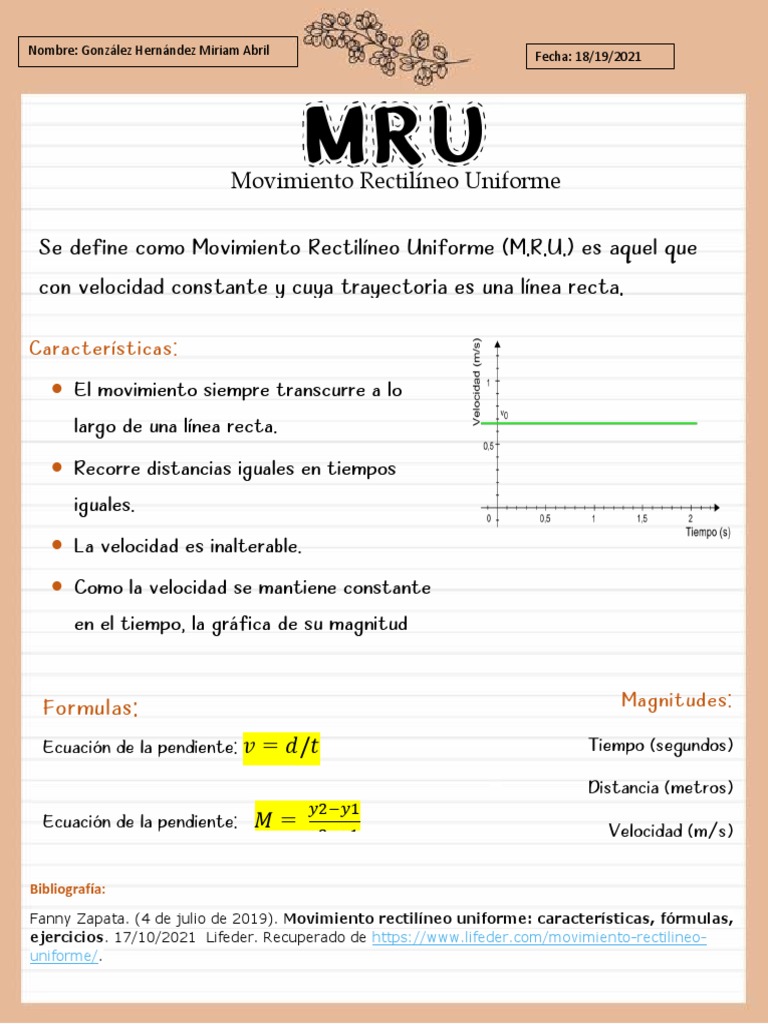 Movimiento Rectilineo Uniforme Mru Formulas Ejemplos Y Ejercicios
