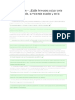 Autoevaluación - Estás Listo para Actuar Ante El Acoso Escolar, La Violencia Escolar y en La Escuela