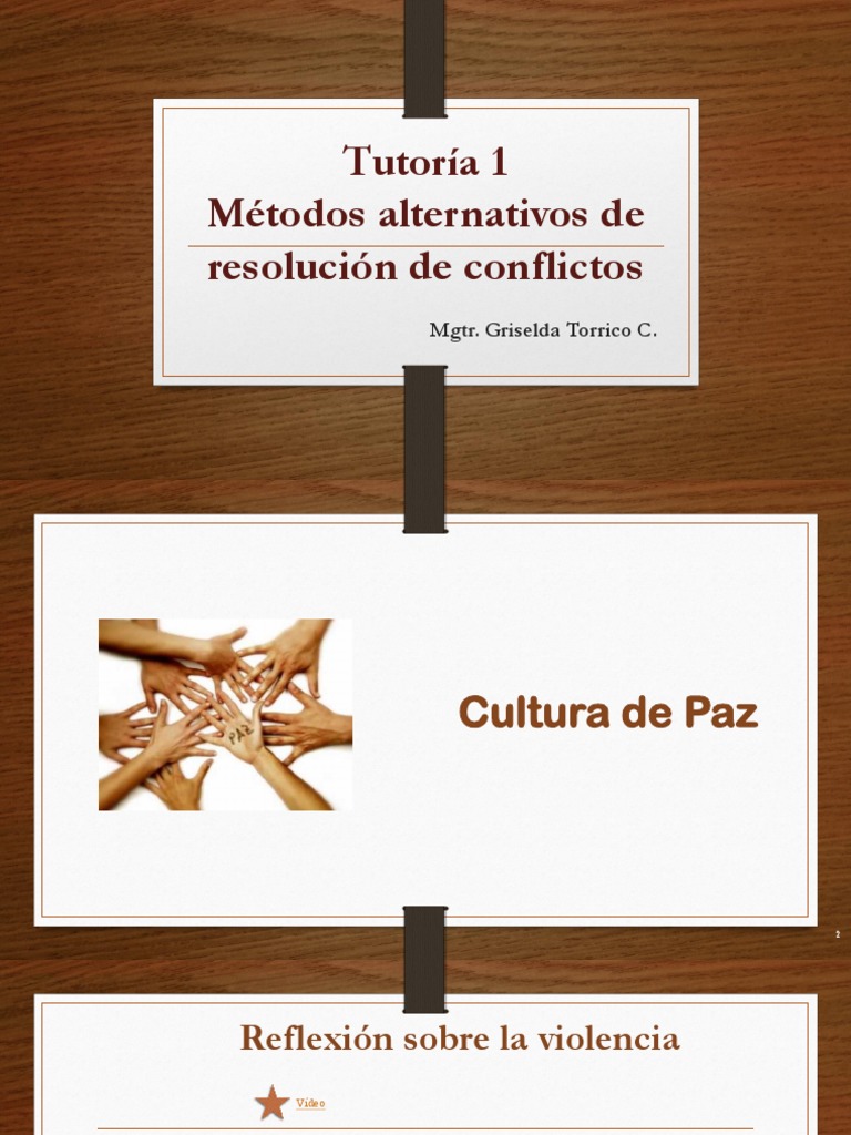 Cultura de Paz y Resolución de Conflictos | PDF | Conflicto (proceso ...