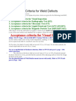 Acceptance Criteria For Weld Defects