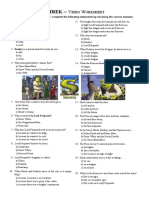 Shrek Worksheet