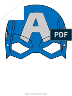 Captain America Mask Colored Template Paper Craft