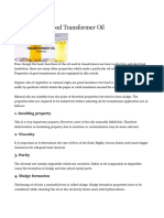 Properties of Good Transformer Oil