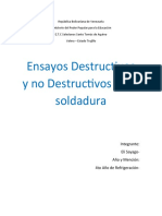 Ensayos Destructivos y No Destructivos en La Soldadura