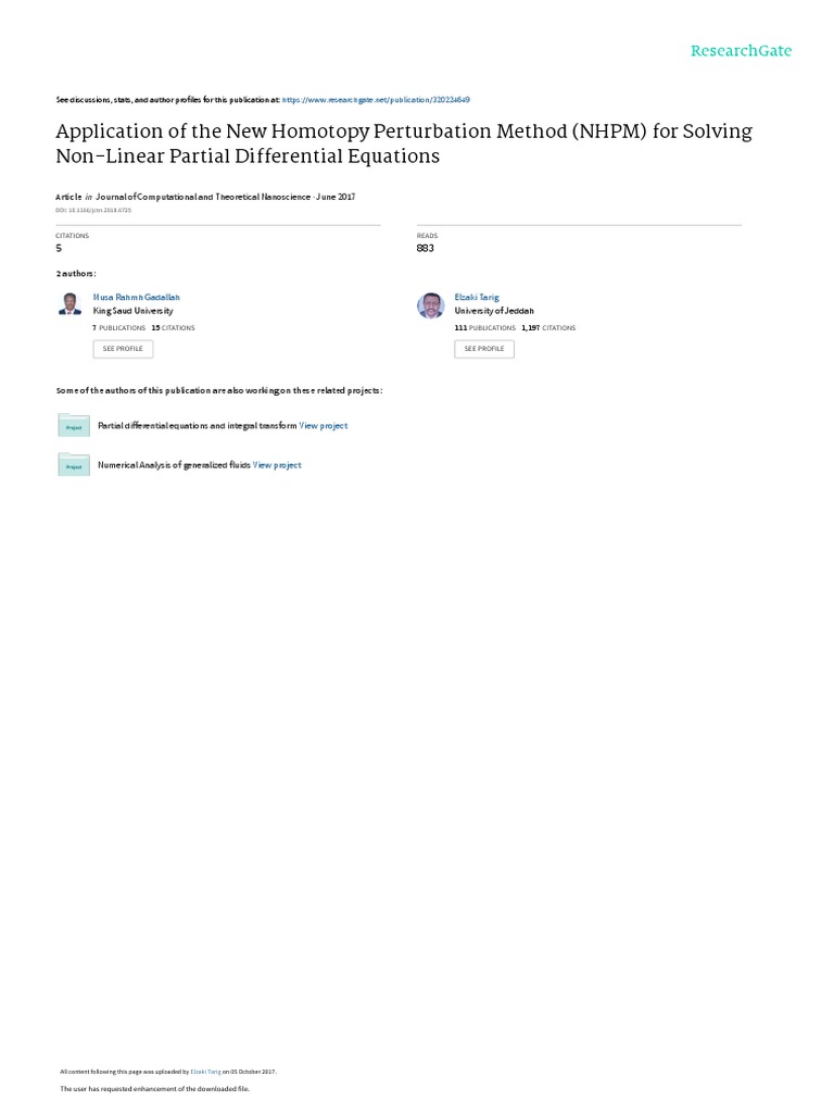 Application of The New Homotopy Perturbation Method (NHPM) For Solving ...