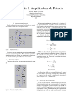 TRABAJO ESCRITO No1 AMPLIFICADORES DE POTENCIA