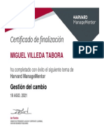 Certificado Gestion Del Cambio - Miguel ANgel Villeda Tabora