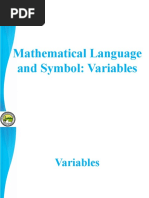 #4 - Midterm - Mathematical Language and Symbol - Variables