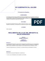 Reglamento Ley Del Iva Ag 424-2006