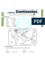 Ficha Nombre de Los Continentes para Tercero de Primaria
