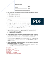 Lista 01 - ENG D07 Confiabilidade - 2018-1