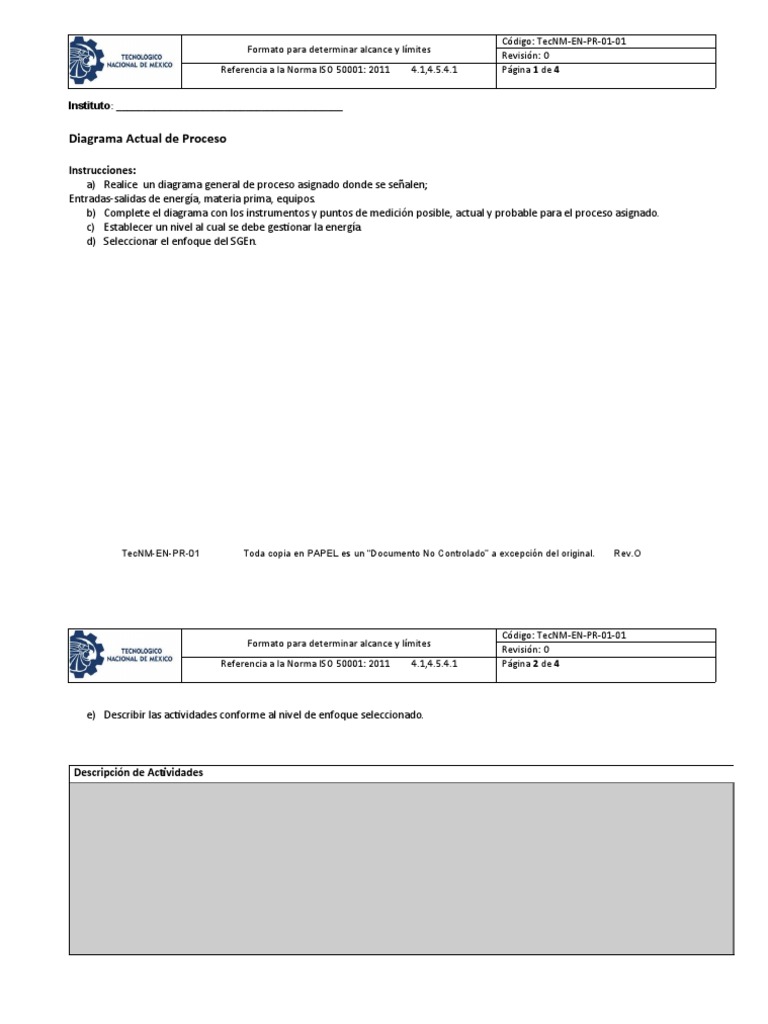 Formato para Alcance y Límites SGEn | PDF | Gestión energética