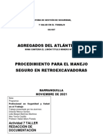 Procedimiento e Instructivo Manejo Seguro para Retroexcavadoras