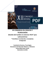 Xii Congreso en Ciencias Y Tecnologías: (Gestión Del Cambio en Entornos VICA para Latinoamérica)