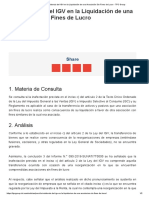 La Incidencia del IGV en la Liquidación de una Asociación Sin Fines de Lucro