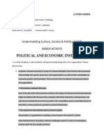 Political and Economic Institution: Understanding Culture, Society & Politics (UCSP)