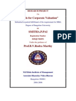 Models for Corporate Valuation-Smitha P-04106