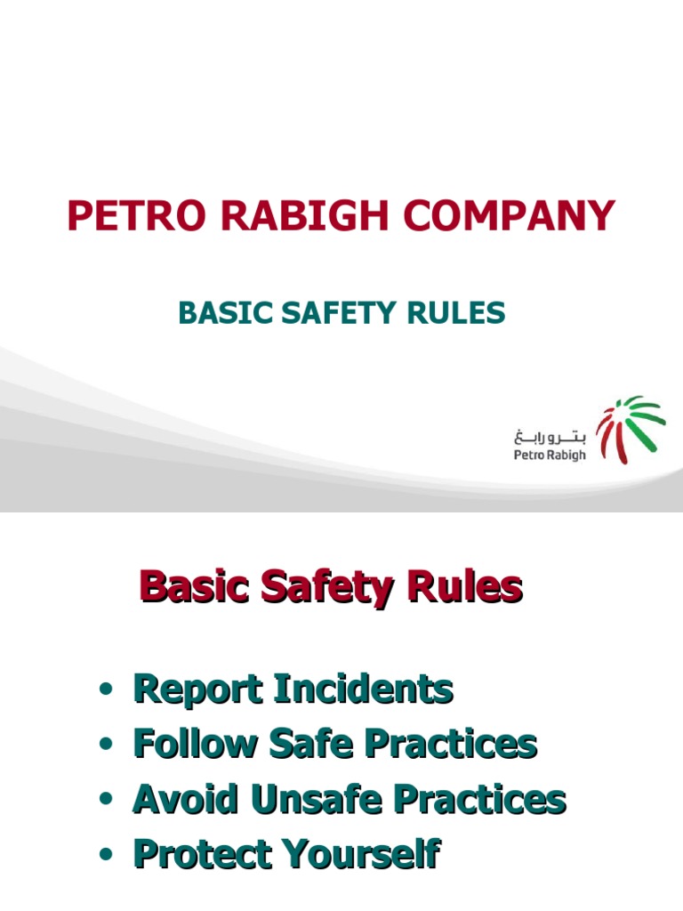 Presentation Basic Safety Rules PDF Occupational Safety And Health Safety